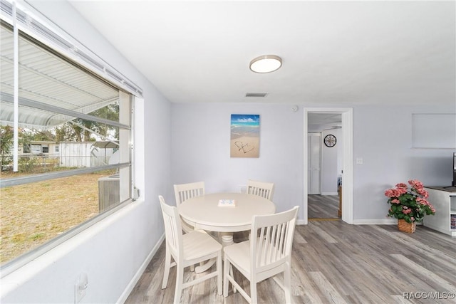 dining area featuring hardwood / wood-style flooring