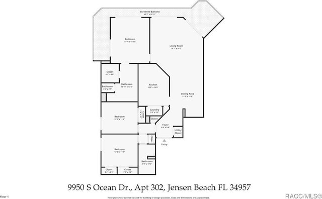9950 S Ocean Dr Unit 302, Jensen Beach, FL 34957 - floor plan / room layout