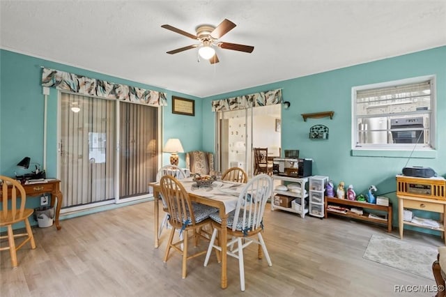 3550 S Dean Ter, Inverness, FL 34452 - dining room with ceiling fan and wood finished floors