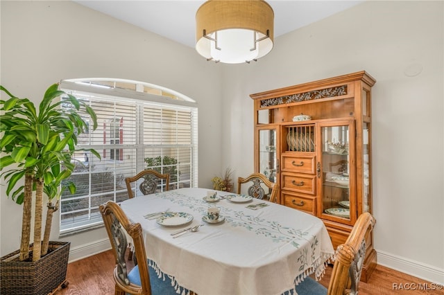 dining room with hardwood / wood-style flooring