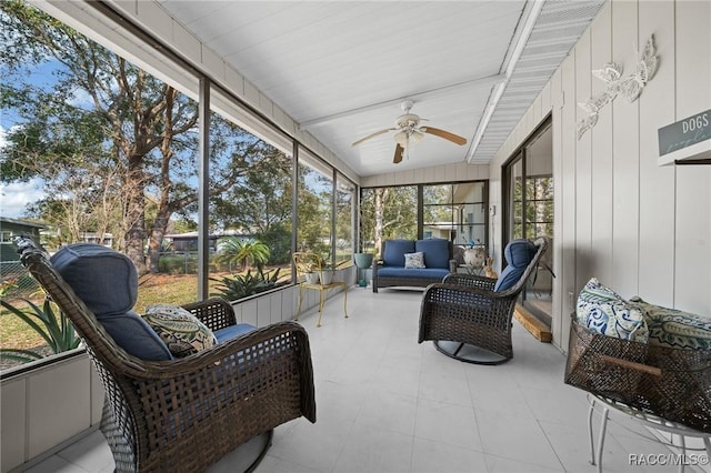 8917 SW 101st Ln, Ocala, FL 34481 - sunroom / solarium featuring an outdoor hangout area and ceiling fan