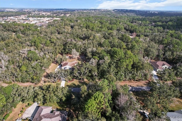 aerial view with a forest view