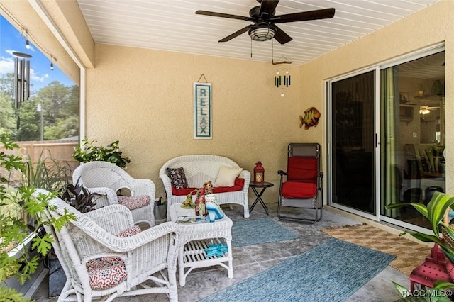 9973 N Chelic Dr, Citrus Springs, FL 34434 - view of patio / terrace with a ceiling fan