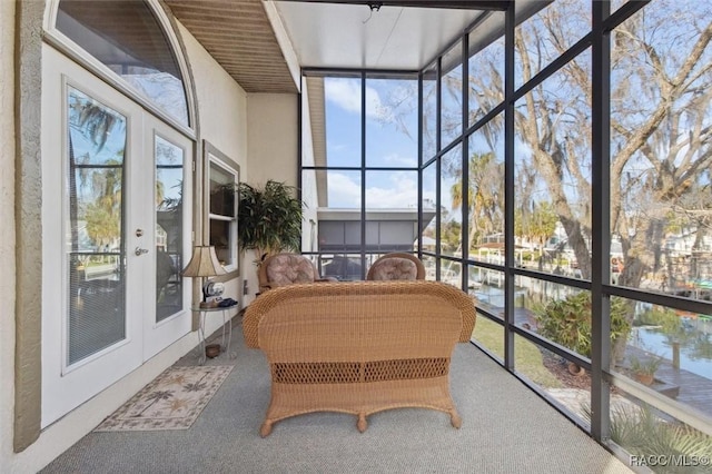 sunroom with french doors