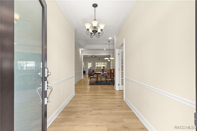 1200 N Annapolis Ave, Hernando, FL 34442 - foyer entrance with a chandelier, ornamental molding, and light wood-style floors