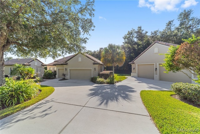 view of side of home featuring a garage