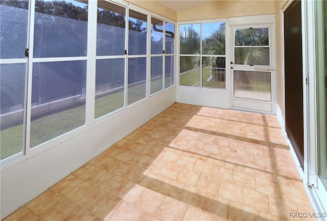 view of unfurnished sunroom