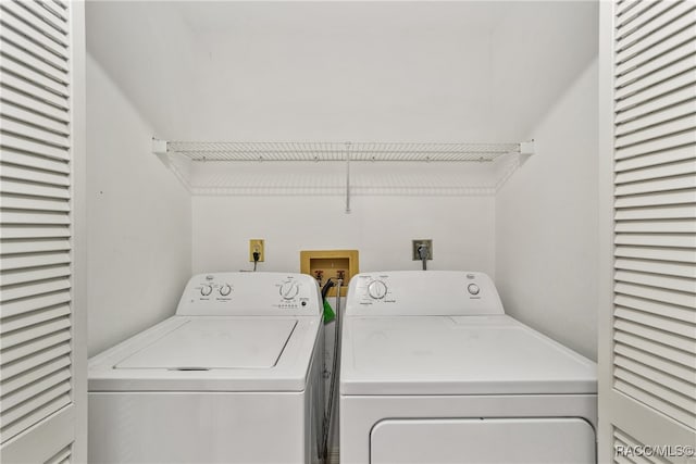 laundry area featuring separate washer and dryer