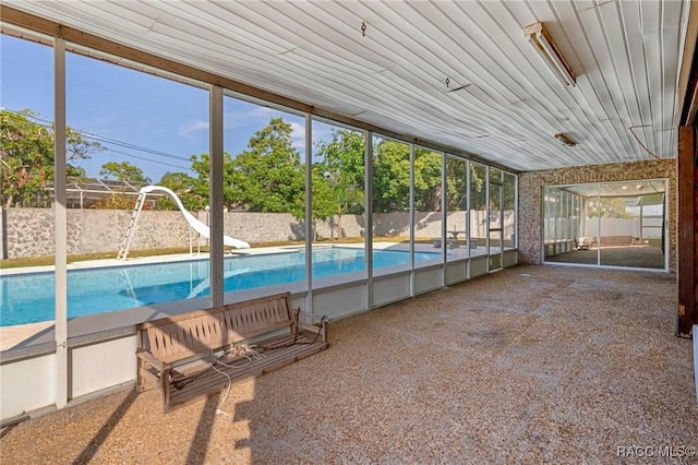 view of unfurnished sunroom