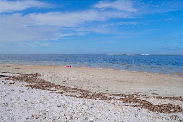 property view of water with a beach view