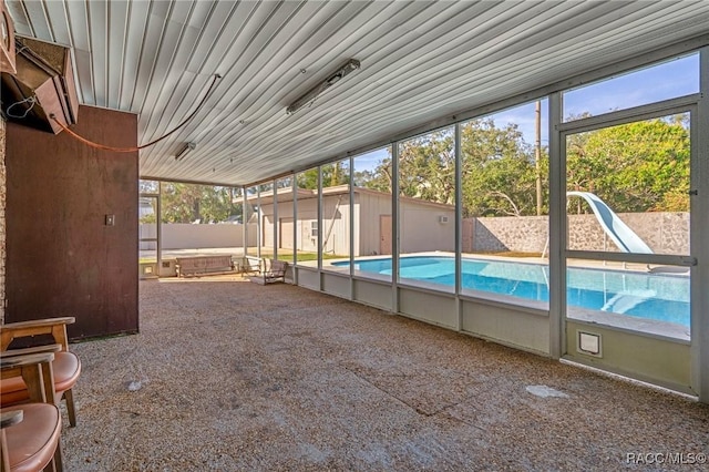 view of unfurnished sunroom