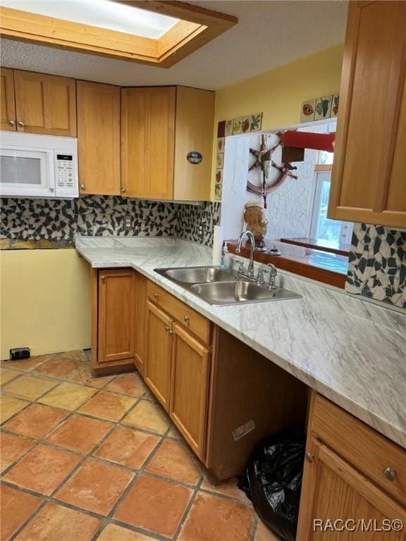 kitchen with backsplash and sink