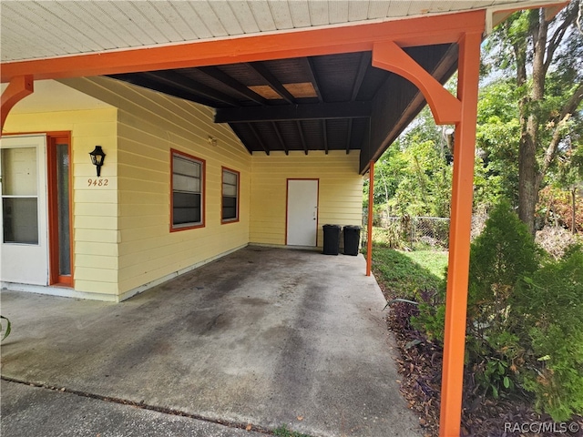 view of car parking with a carport