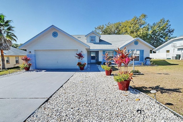 view of front of house with a garage