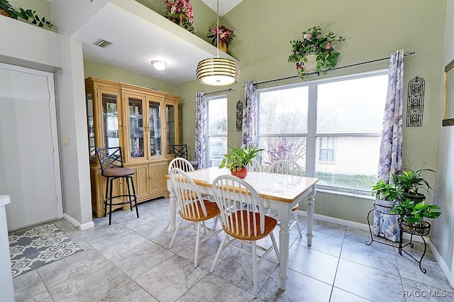 view of tiled dining room