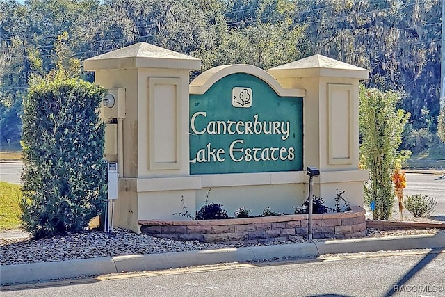 view of community sign