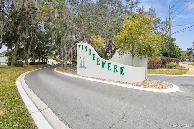 view of community sign