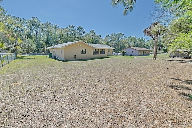 exterior space with a fenced backyard