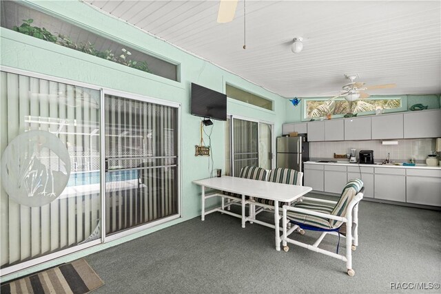 9530 SW 189th Ct, Dunnellon, FL 34432 - view of patio featuring a ceiling fan and a sink