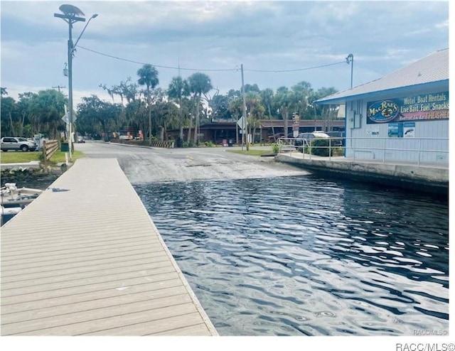 view of dock area