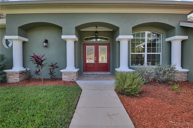 entrance to property with french doors