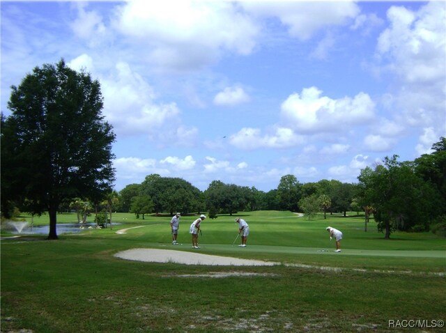 view of property's community featuring a yard