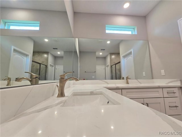 8 Calendula Ct, Homosassa, FL 34446 - full bathroom with a stall shower and double vanity