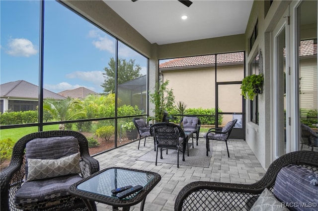 view of sunroom