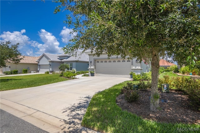 view of front of home with a front lawn