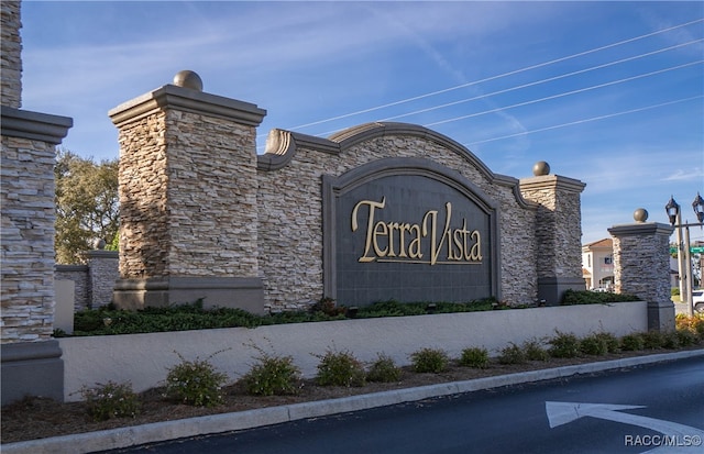 view of community sign