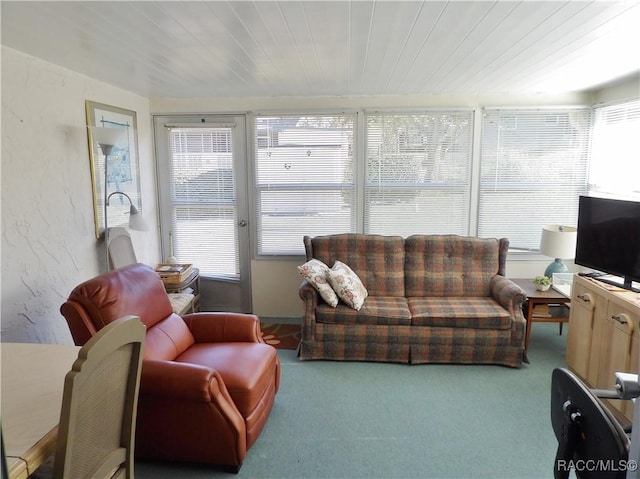 sunroom with wood ceiling