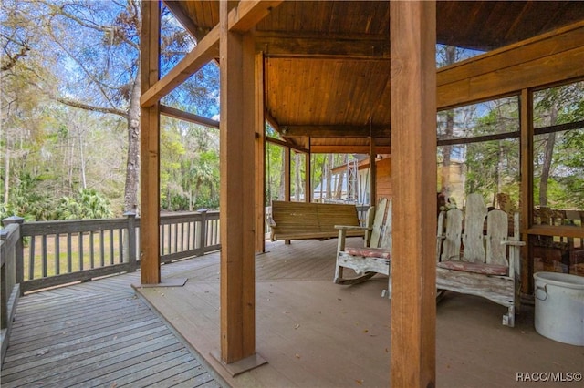 view of unfurnished sunroom