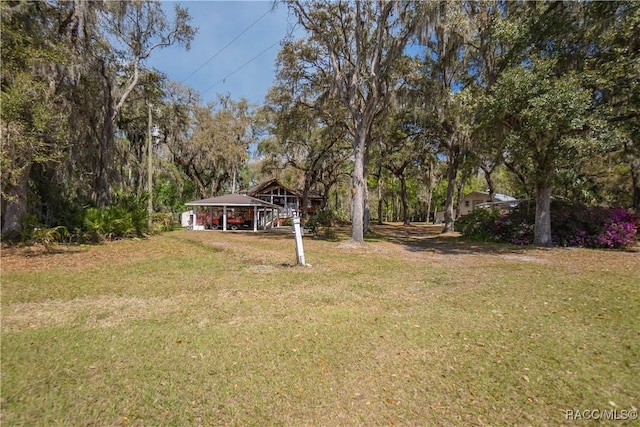 view of yard featuring a gazebo