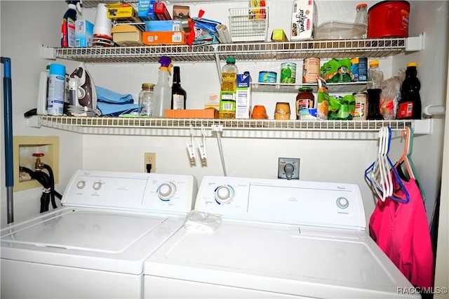 laundry room with independent washer and dryer