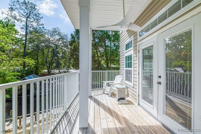 balcony with french doors