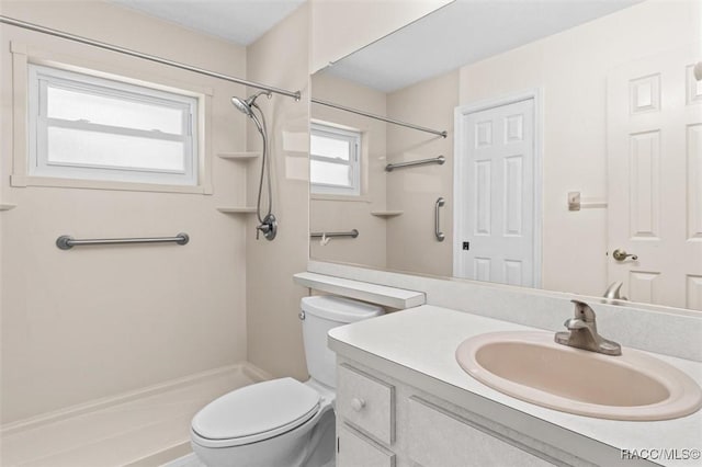 25 Redbay Ct W, Homosassa, FL 34446 - bathroom featuring toilet, a shower, and vanity