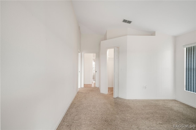 empty room with light carpet and visible vents