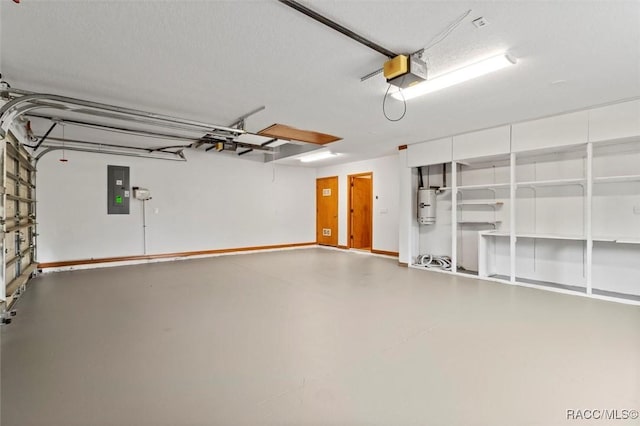 garage featuring a garage door opener and electric panel