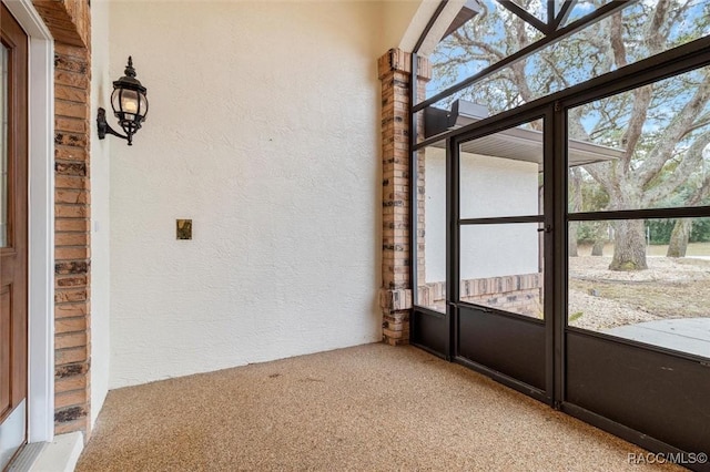 view of unfurnished sunroom