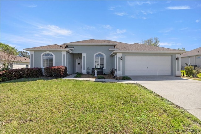 2083 NW 57th Ct, Ocala, FL 34482 - mediterranean / spanish house with a garage, stucco siding, driveway, and a front yard