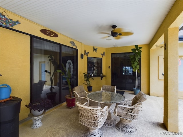 view of patio with ceiling fan