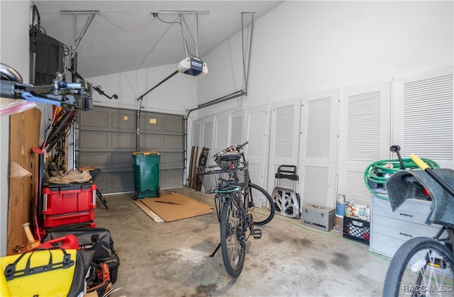 garage featuring a garage door opener