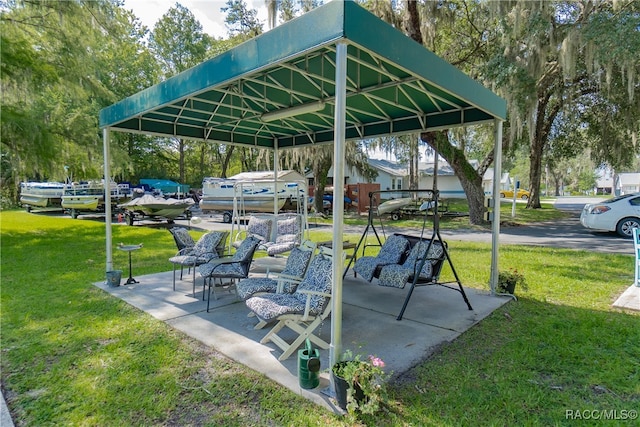 view of home's community featuring a lawn