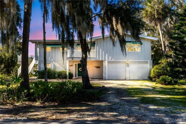 view of front of home with a garage