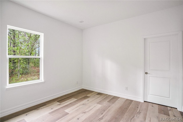 empty room featuring light hardwood / wood-style flooring