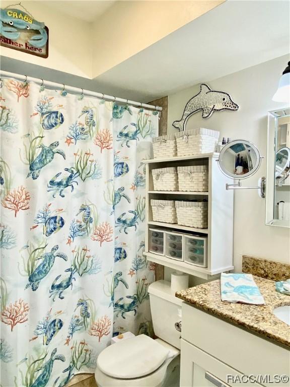 bathroom featuring toilet and vanity