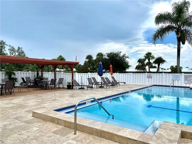 view of pool with a patio area