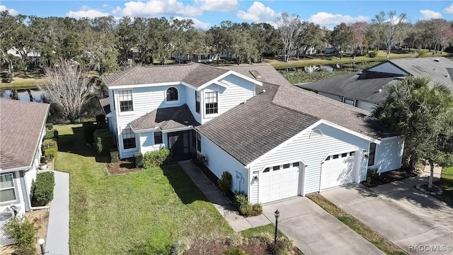 aerial view with a residential view