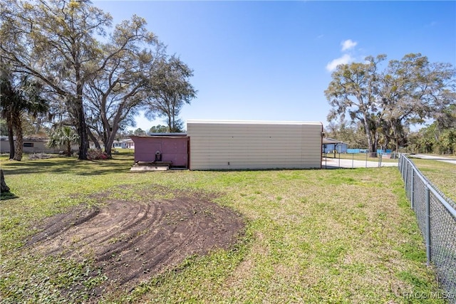 view of yard featuring fence