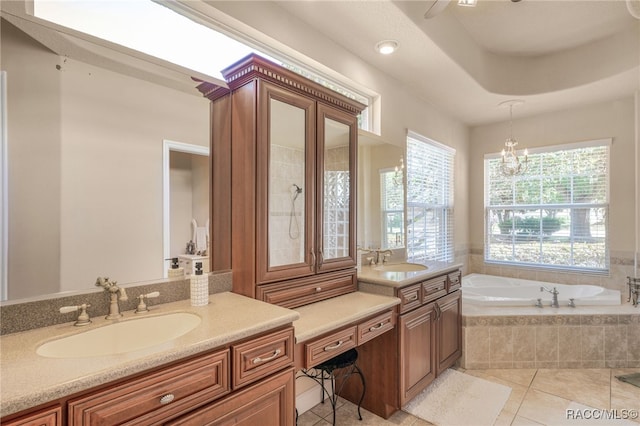 1993 N Eagle Chase Dr, Hernando, FL 34442 - full bathroom featuring a sink, tile patterned floors, a bath, and two vanities